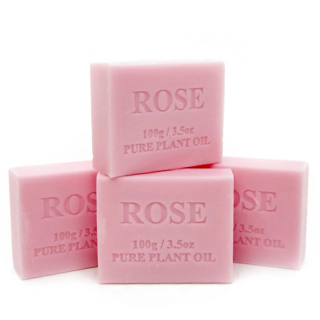 4x 100g Rose Plant Oil Soap Bars | Triple-Milled | Pure Vegetable Base | Made in Australia