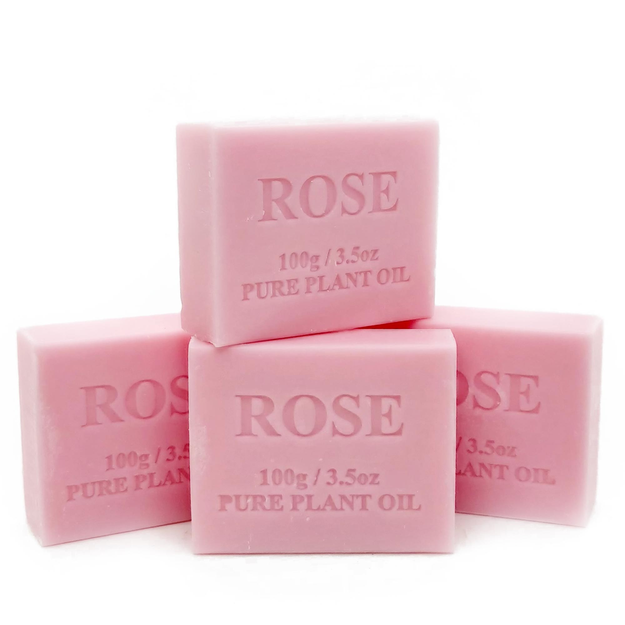 4x 100g Rose Plant Oil Soap Bars | Triple-Milled | Pure Vegetable Base | Made in Australia