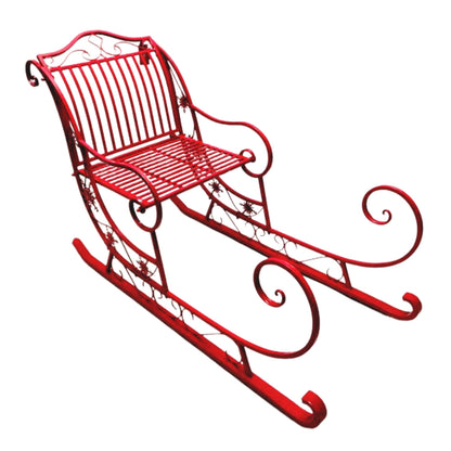 Christabelle Christmas Sleigh With Red Finish - Metal 150cm