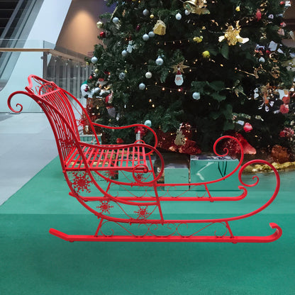 Christabelle Christmas Sleigh With Red Finish - Metal 150cm
