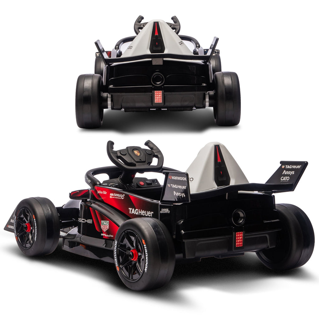 Kids Porsche Formula E Ride-On Car | Remote Control | Dual Motors | MP3 Player | Red