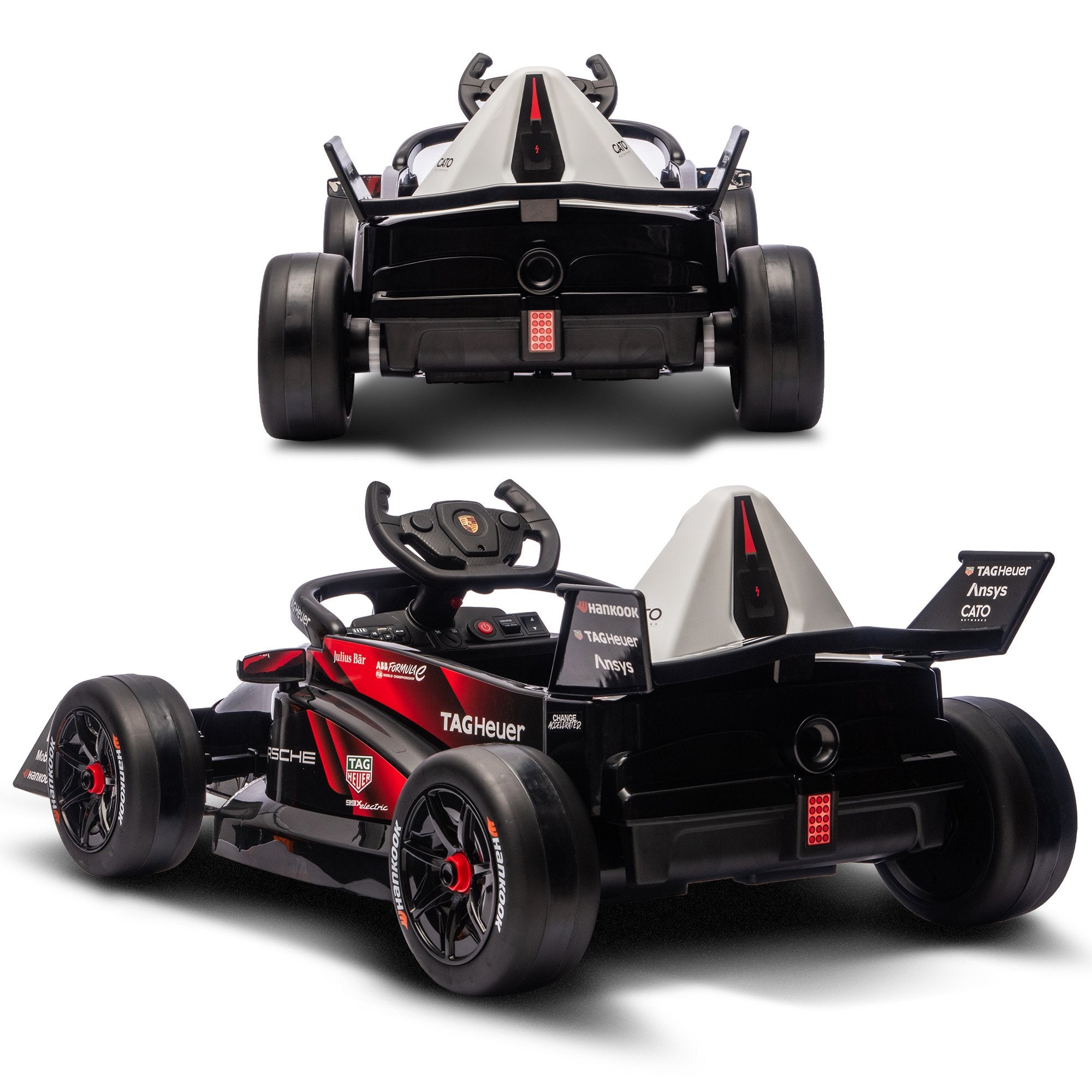 Kids Porsche Formula E Ride-On Car | Remote Control | Dual Motors | MP3 Player | Red
