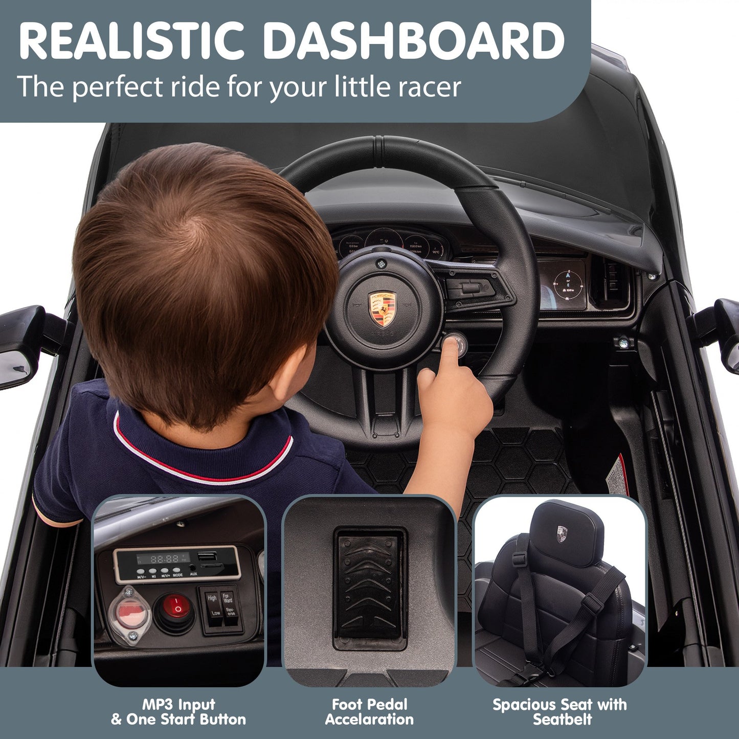 Kahuna Porsche Cayenne E Hybrid Coupe Licensed Kids Electric Ride On Car w/Remote Control 50W Dual Motors Speed Settings