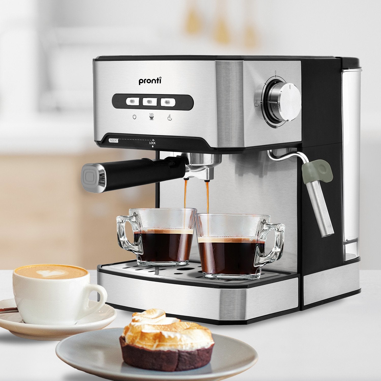 Pronti 1.6L Automatic Coffee Espresso Machine | 20-Bar Italian Pump | Steam Frother | Free Shipping