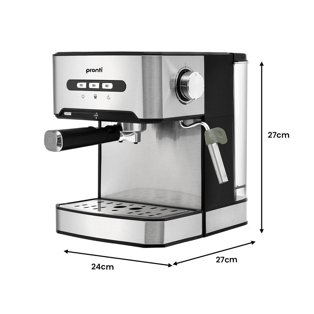 Pronti 1.6L Automatic Coffee Espresso Machine | 20-Bar Italian Pump | Steam Frother | Free Shipping