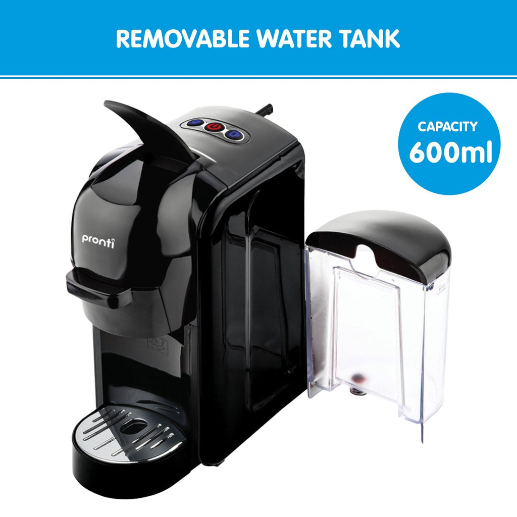 Pronti HomeMaid 3-in-1 Coffee Machine | Nespresso and Caffitaly Compatible | Ground Coffee | 19-Bar Pump | Free Shipping