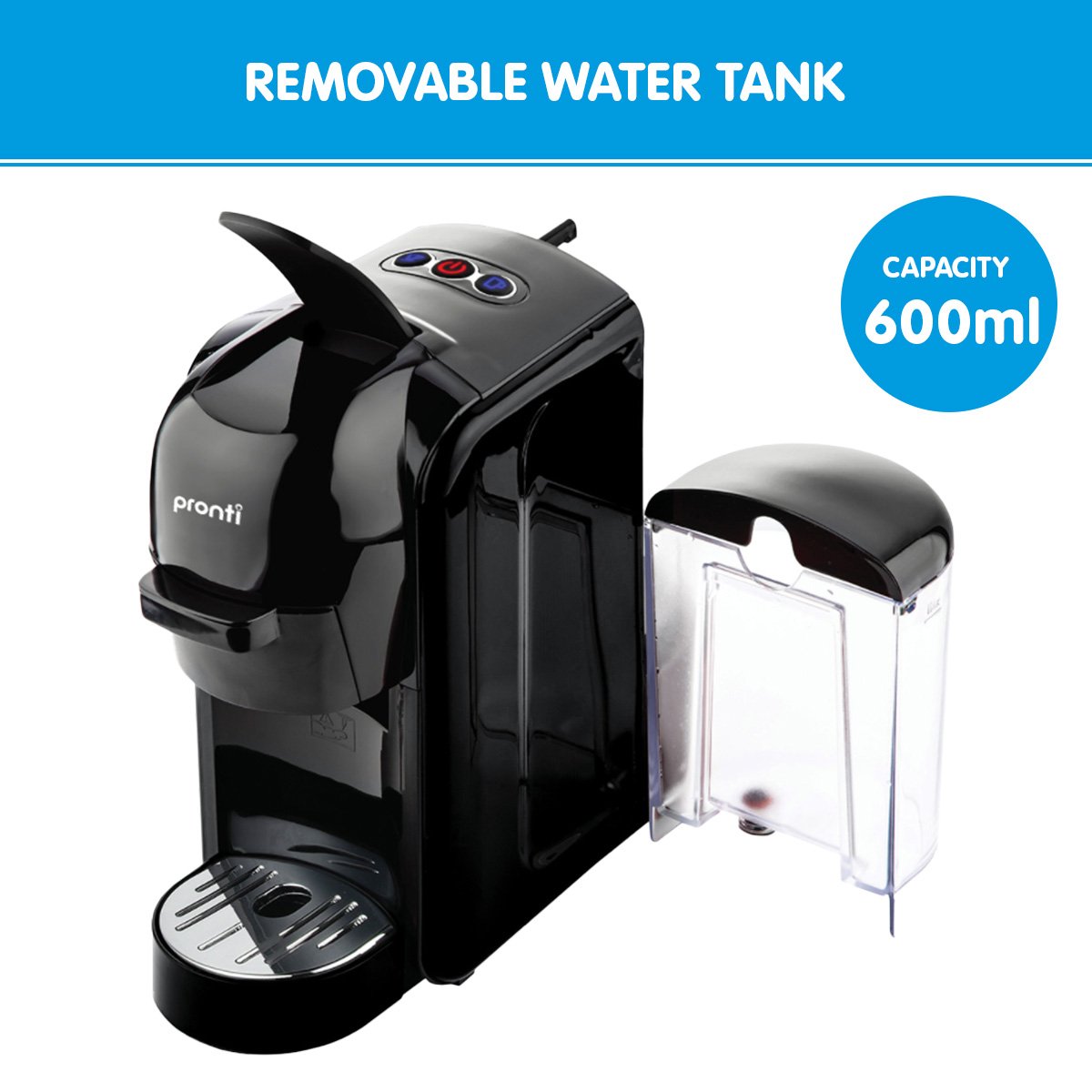 Pronti HomeMaid 3-in-1 Coffee Machine | Nespresso and Caffitaly Compatible | Ground Coffee | 19-Bar Pump | Free Shipping