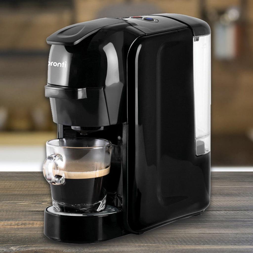 Pronti HomeMaid 3-in-1 Coffee Machine | Nespresso and Caffitaly Compatible | Ground Coffee | 19-Bar Pump | Free Shipping