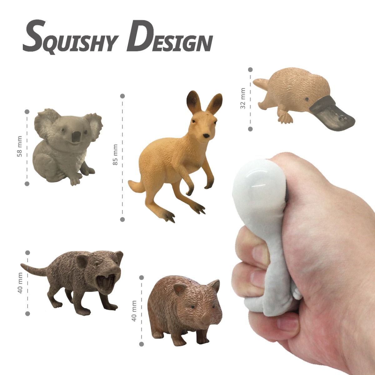 Stretchy Squishy Australian Wildlife Gift Set | Sensory Animal Toys | 5-Pack | Kenisy