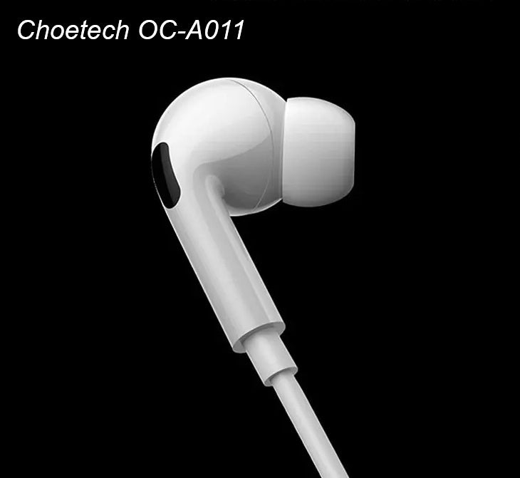 Choetech OC-A011 USB-C In-Ear Headphones 1.2m - White