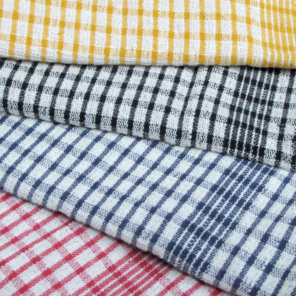 Hotel Living Set of 2 Jumbo Cotton Check Tea Towels 60x90cm Cherry