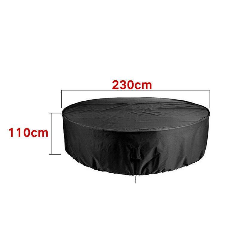 Outdoor Furniture Round 1.28M/1.85M/2.3M Cover Waterproof Garden Table Shelter - 185*110cm