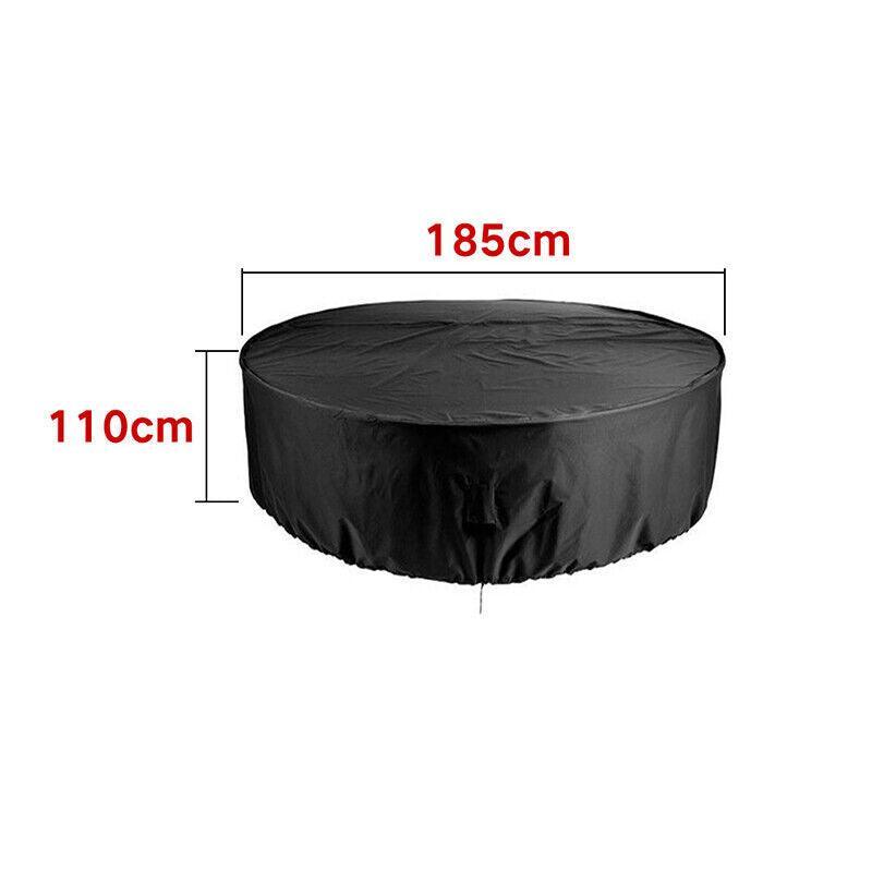 Outdoor Furniture Round 1.28M/1.85M/2.3M Cover Waterproof Garden Table Shelter - 185*110cm
