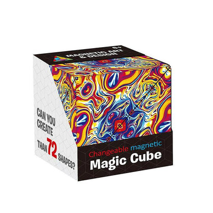 Variety Changeable Magnetic Magic Cube 3D Hand Flip Puzzle Anti Stress Toys Gift - Colourful Pattern