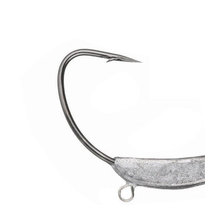 Weedless Jighead Hook Swimbait Worm Fishing Lure Wide Gap Single Barbed Spinner - 1/0#