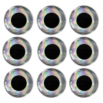 100PCS Fish Eyes 3D Holographic Lure Eyes Fly Tying Jigs Crafts Dolls - 100PCS / 5mm / Silver