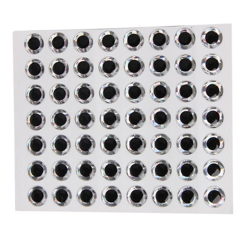 100PCS Fish Eyes 3D Holographic Lure Eyes Fly Tying Jigs Crafts Dolls - 100PCS / 5mm / Silver