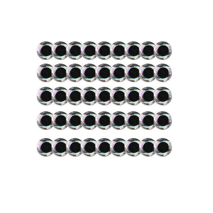 100PCS Fish Eyes 3D Holographic Lure Eyes Fly Tying Jigs Crafts Dolls - 100PCS / 5mm / Silver