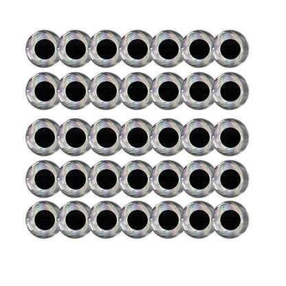 100PCS Fish Eyes 3D Holographic Lure Eyes Fly Tying Jigs Crafts Dolls - 100PCS / 5mm / Silver