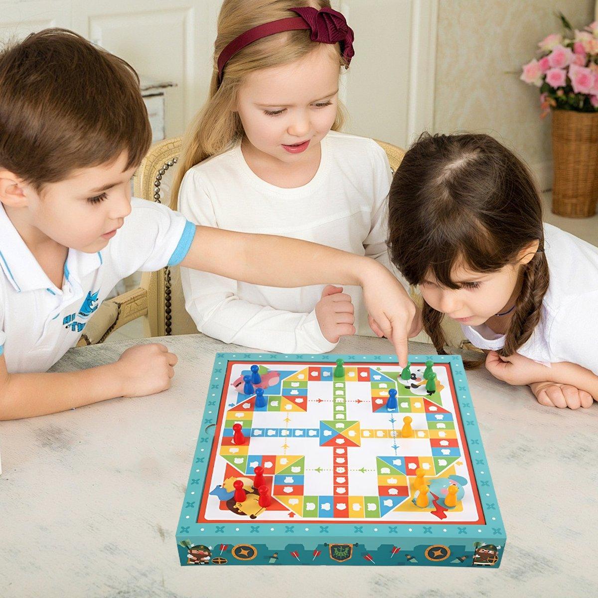 8-in-1 Board Game Set Chess Games Board Toy Backgammon Checkers Snakes Ladders