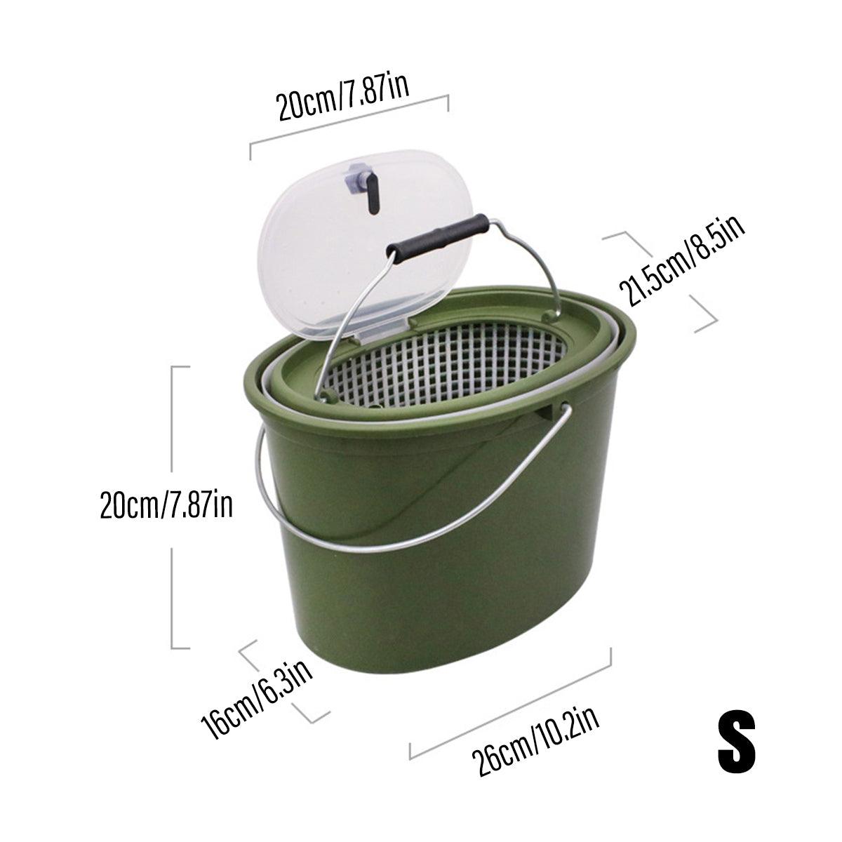 Portable Double Live Fish Bucket Breathable Fish Storage Container for Fishing - M
