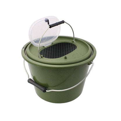 Portable Double Live Fish Bucket Breathable Fish Storage Container for Fishing - M