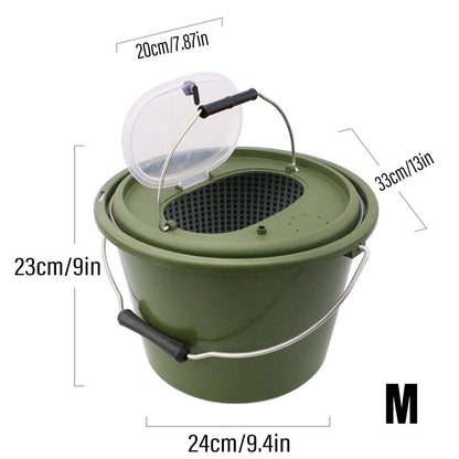 Portable Double Live Fish Bucket Breathable Fish Storage Container for Fishing - S
