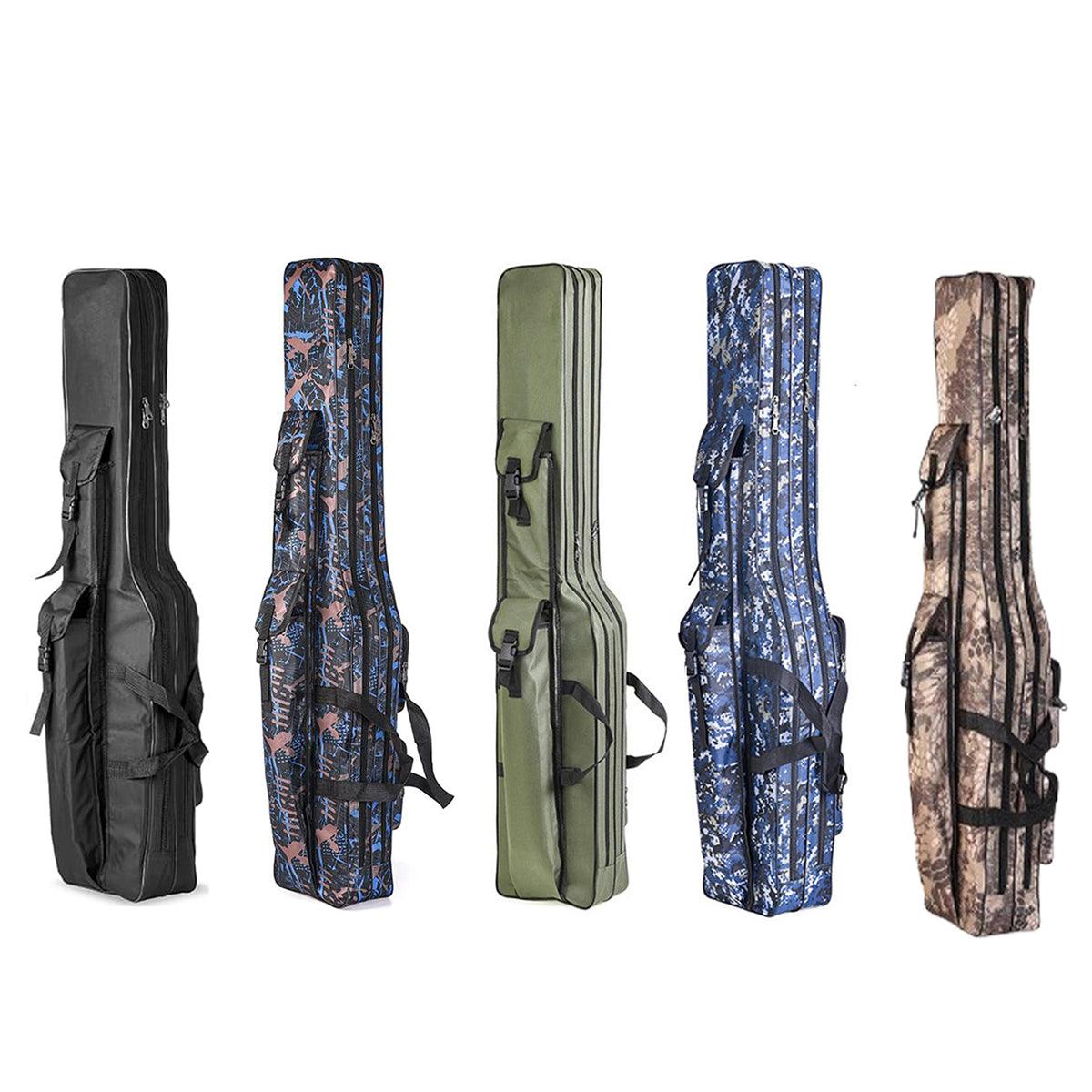 130cm Big Belly Fishing Tackle Bag Rod Storage Carry Case Outdoor Fishing Bag - Light blue camouflage