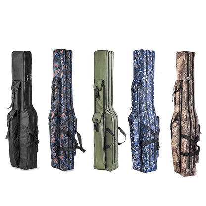 130cm Big Belly Fishing Tackle Bag Rod Storage Carry Case Outdoor Fishing Bag - Light blue camouflage