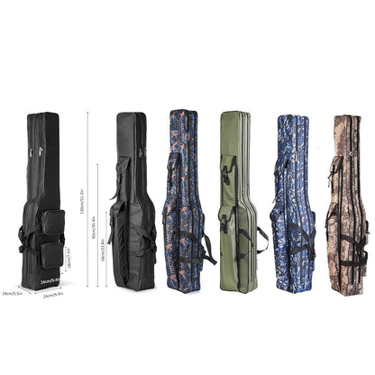 130cm Big Belly Fishing Tackle Bag Rod Storage Carry Case Outdoor Fishing Bag - Light blue camouflage