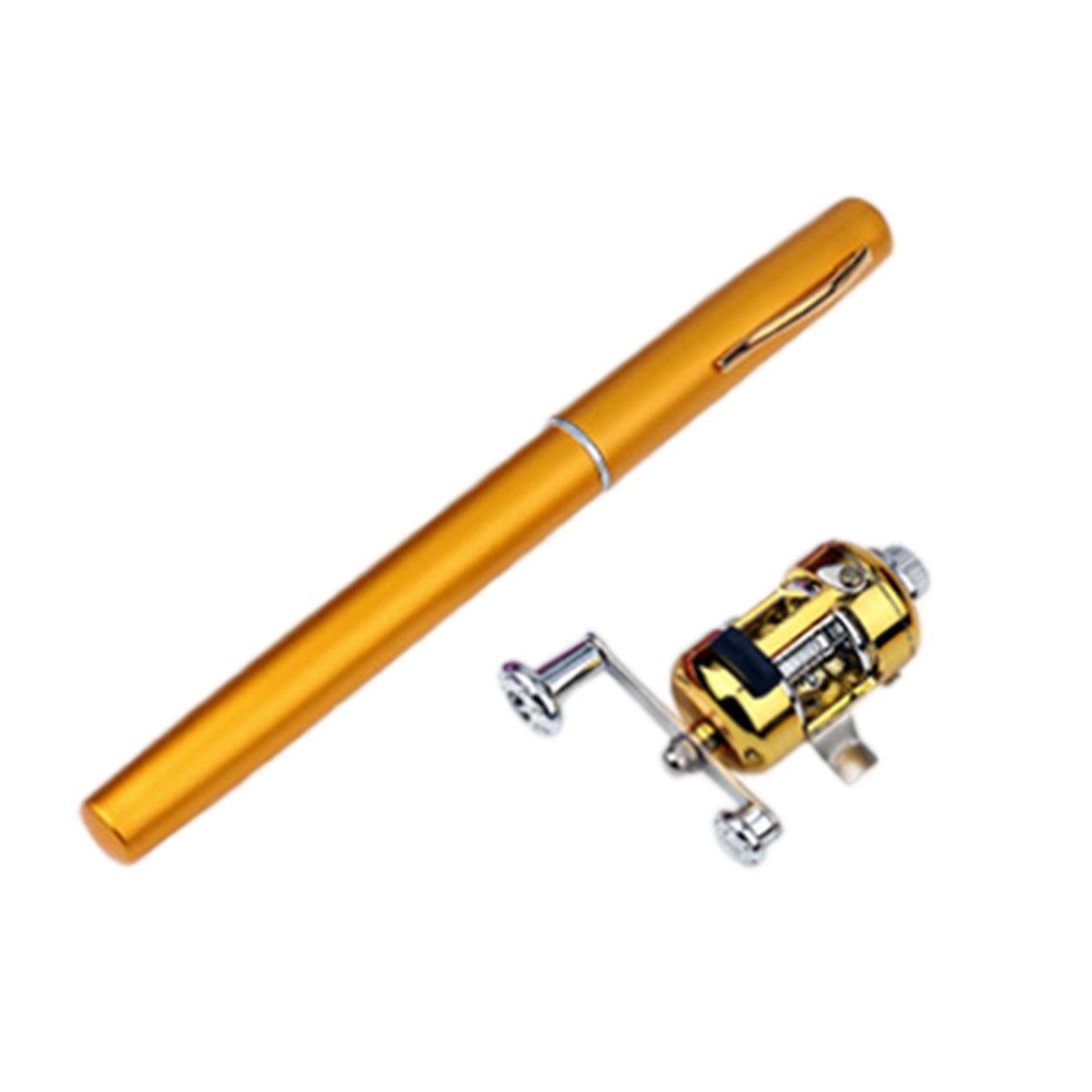 Mini Pen Fishing Rod Pocket Size Portable Telescopic Travel Fishing Pole Tool - Silver