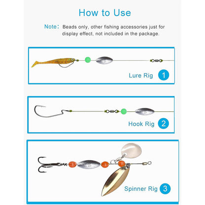 High Quality 2 Boxes of Round Colourful Fishing Beads Tackle Accessories Kit