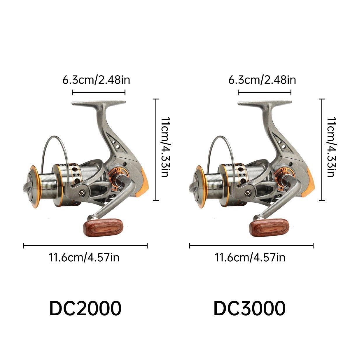 All-Metal Spinning Fishing Reel Sea Pole Fishing Gear Wire Cup Fishing Rod - 2000