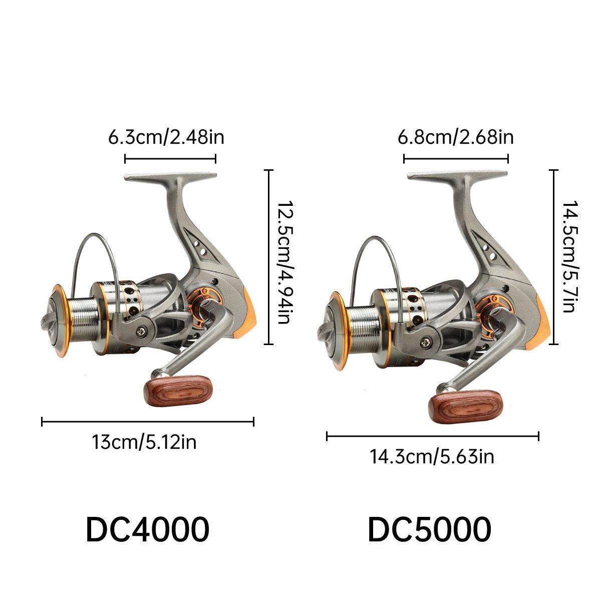 All-Metal Spinning Fishing Reel Sea Pole Fishing Gear Wire Cup Fishing Rod - 2000