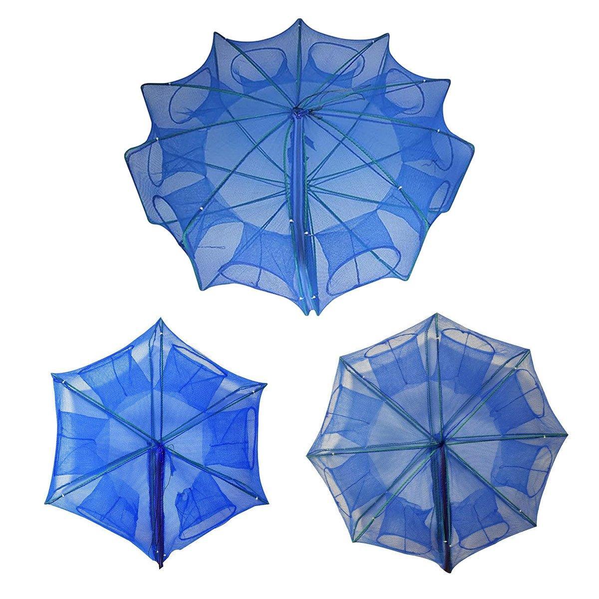 6/8/10 Holes Fishing Net Small Foldable Square Folding Shrimp Eel Lobster Trap - 10Holes