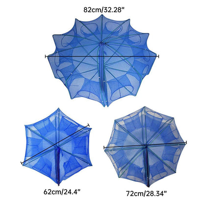 6/8/10 Holes Fishing Net Small Foldable Square Folding Shrimp Eel Lobster Trap - 10Holes