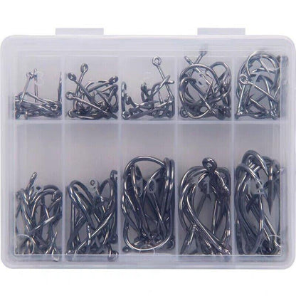 Fishing Hooks Octopus Style 100pcs Chemically Sharpened Assorted Sizes 3-12 - Gold