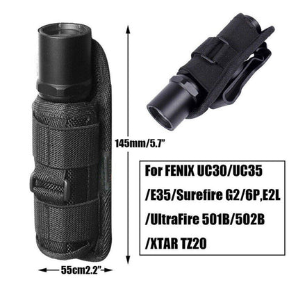 Portable Outdoor Military Flashlight Bag Pouch Tactical Case Holster Belt Holder - Camouflage