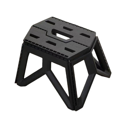 Foldable Stool Portable Fishing Stool Compact Folding Small Bench Outdoor Seat - Black