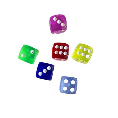 12-48PCS 6 Sided Games Dice Transparent Coloured Game Play Toy Bulk Board Game - 12PCS