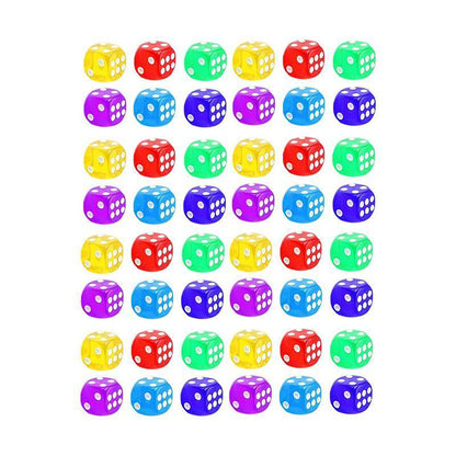 12-48PCS 6 Sided Games Dice Transparent Coloured Game Play Toy Bulk Board Game - 12PCS