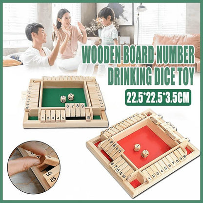 Shut The Box Game Wooden Board Number Drinking Dice Toy Family Traditional Au Dm - Red #1