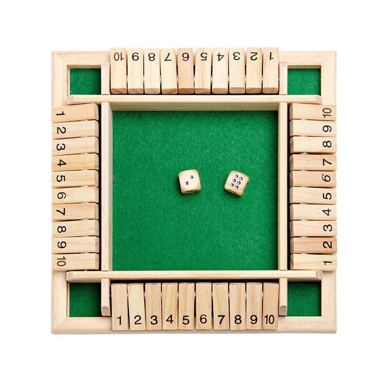 Shut The Box Game Wooden Board Number Drinking Dice Toy Family Traditional Au Dm - Red #1