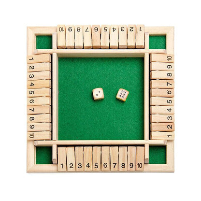 Shut The Box Game Wooden Board Number Drinking Dice Toy Family Traditional Au Dm - Red #1