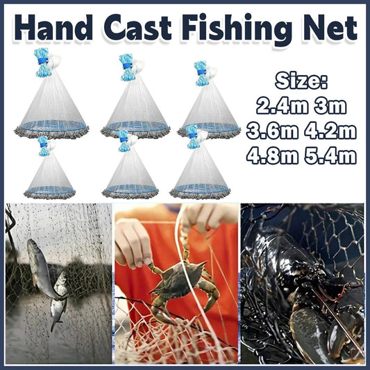 Frisbee Hand Casting Fishing Net Easy Throw Bait Net Swinging Tackle Gear - 360cm