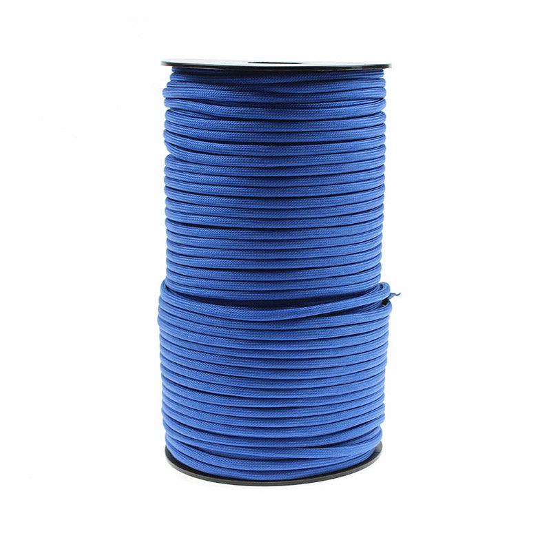 100m Paracord Outdoor Camping Binding Braided Rope Survival Gear Hiking Rope - Blue