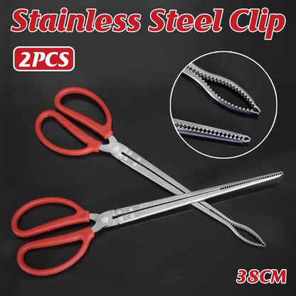 2pcs Heavy Duty Stainless Steel Fishing Clamps Trash Catching Marine Tools