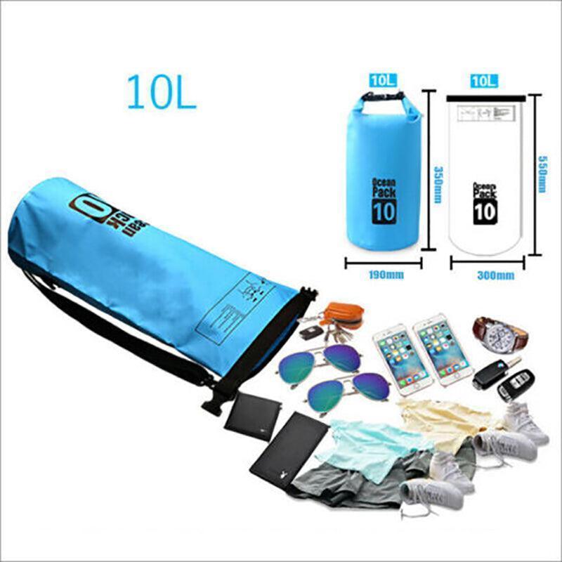 Orange Waterproof Bag Dry Sack Fishing Camping Canoeing Outdoor Sport 2/5/10/15/20/30 L - 30L