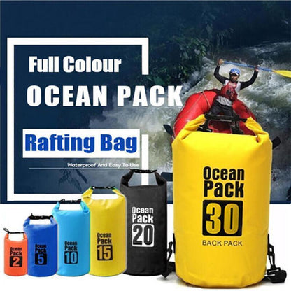 Yellow Waterproof Bag Dry Sack Fishing Camping Canoeing Outdoor 2/5/10/15/20/30 L - 20L