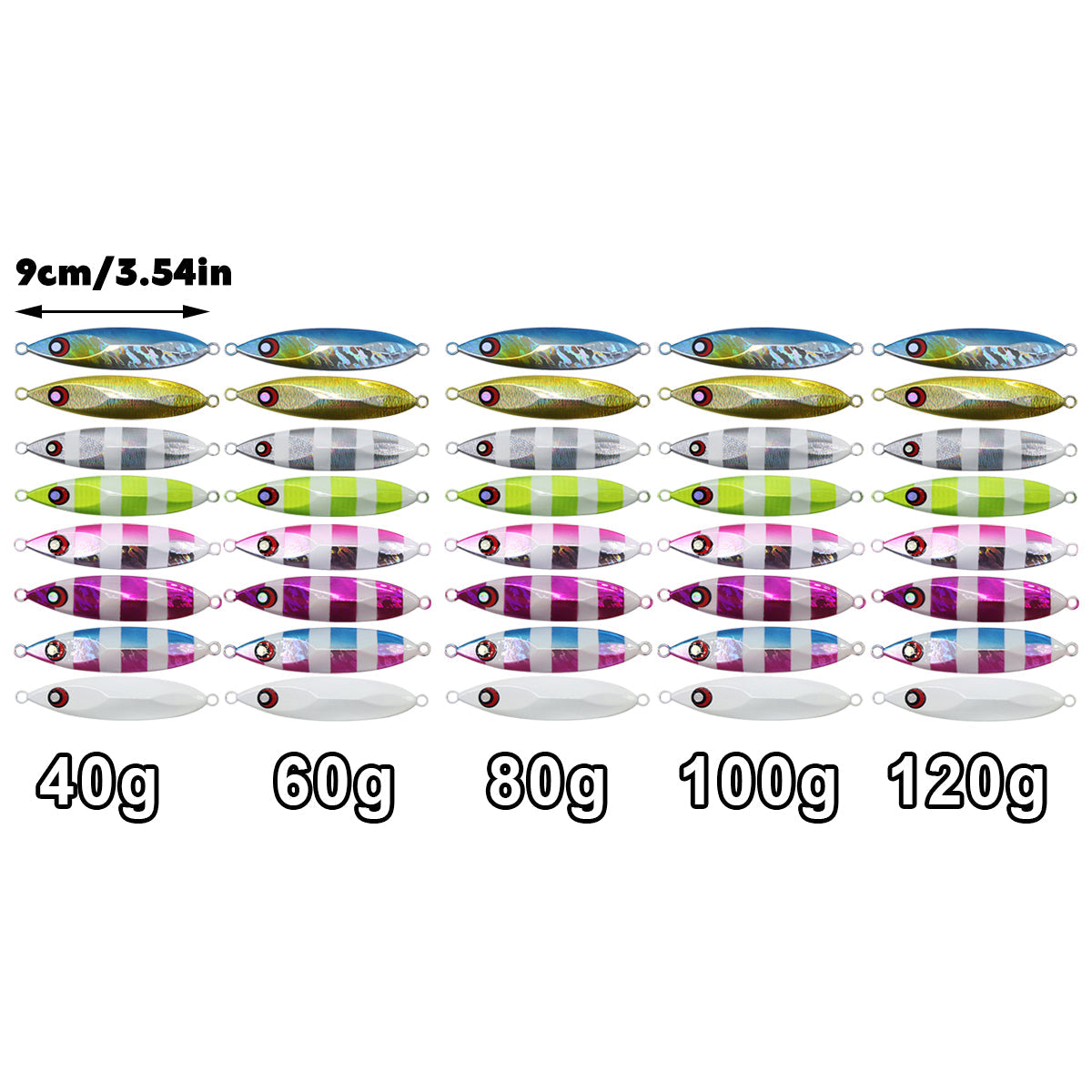 Fishing Lure Bait Set 8pcs Conical Boat Tackle Artificial Hard Bait Accessories - 60g